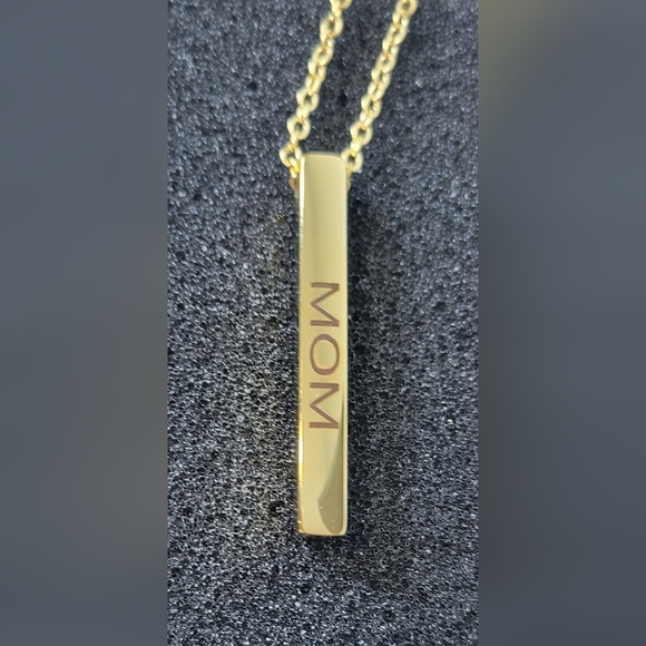 Handcrafted Jewelry - Gold MOM Necklace Handcrafted
